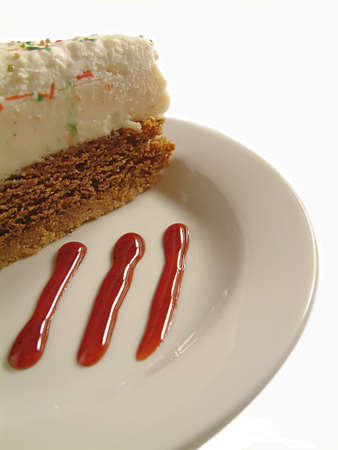 small cake ona designed plateの写真素材