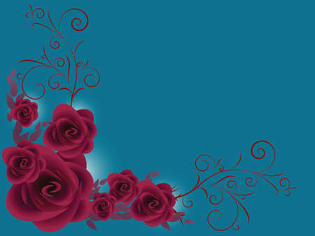 bunch of purple roses over dark blue backgroundのイラスト素材