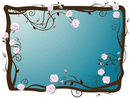 illustration of roses on vineのイラスト素材