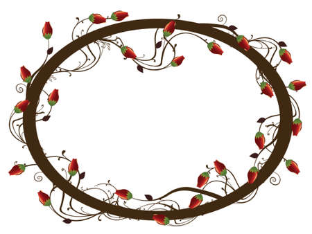 illustration of roses on vineのイラスト素材