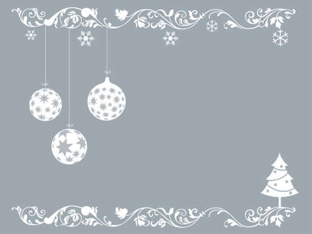 floral elements and christmas ornamentsのイラスト素材