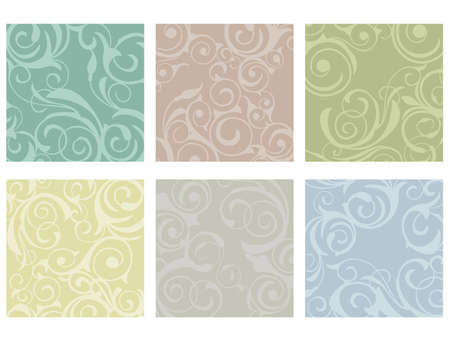 Floral patterns on colorful tilesのイラスト素材