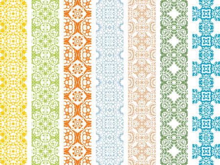 seamless floral bordersのイラスト素材