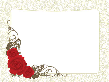 valentine card with red rosesのイラスト素材