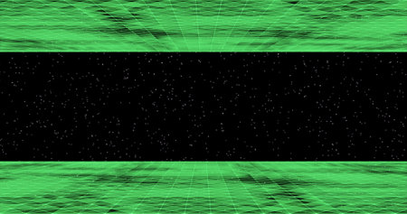 Green gates to space open. Star space. Concept of space travel, ship, way into space.