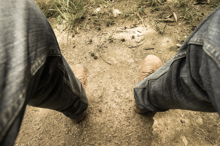 Feet of break to menの写真素材