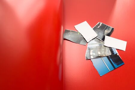 Broken the photo on the pageの写真素材