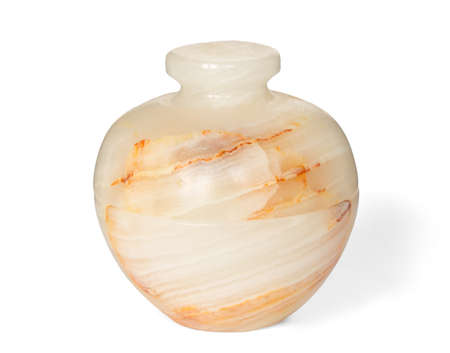 Closed onyx pot on white background. Isolated.の写真素材