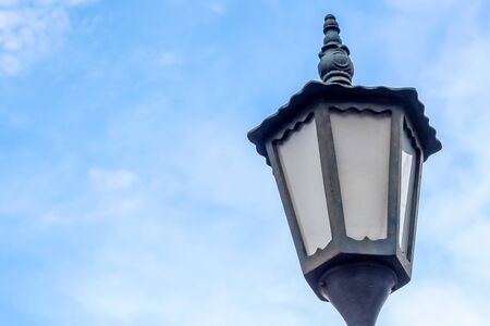 Street lamp with clear blue sky backgroundの写真素材