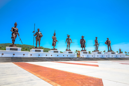 HUA HIN ,THAILAND-JUNE 19,2016 :Ratchapak Park and the statues of seven former Thai kings were constructed by the Royal Thai Army under royal permission from His Majesty King Bhumibol Adulyadejのeditorial素材