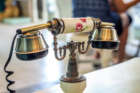 close up old style luxury vintage telephoneの写真素材