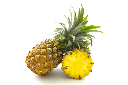 Isolated of pineapple fruit on white backgroundの写真素材