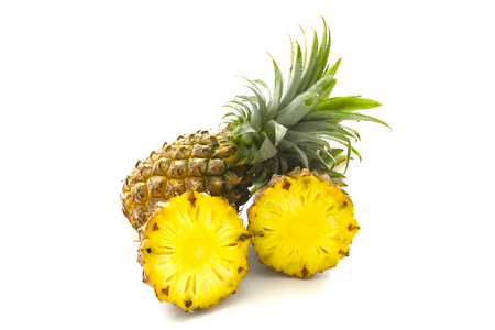 Isolated of pineapple fruit on white backgroundの写真素材