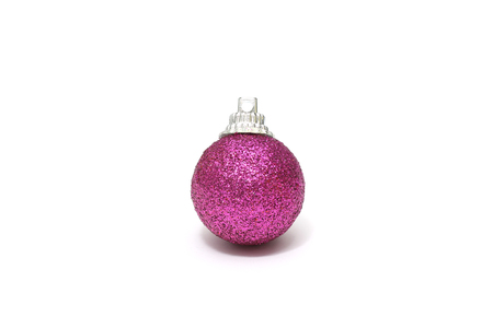 Isolated purple christmas ball decoration on white backgroundの写真素材