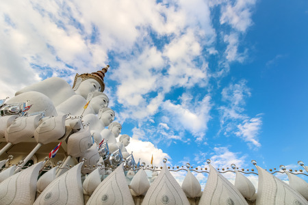 White buddha statue,Wat Phra That Pha Son Kaew Temple at Khao Khorの写真素材