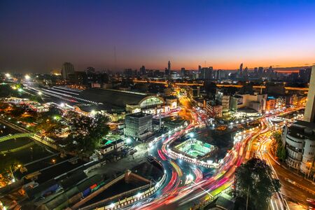 BANGKOK /THAILAND-February 4.Rama IV Junction near Hualumpong railway station in Bangkok Thailand on February 4,2017.のeditorial素材
