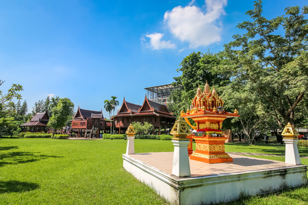 BANGKOK, THAILAND - NOVEMBER 12, 2016: Thai house style at Salaya, Bangkok, Thailandのeditorial素材