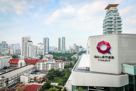 BANGKOK, THAILAND - NOVEMBER 5, 2016: The Quatier Cineart Shopping Mall, Bangkok Skylines on Sukhumvit road.のeditorial素材
