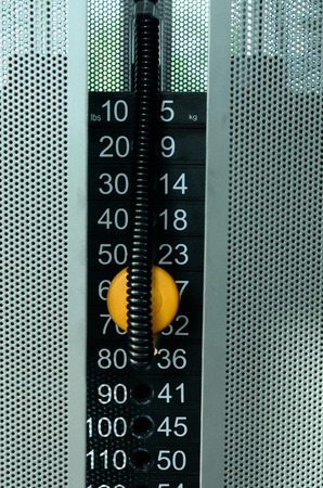 Stack of weight machine scaleの写真素材