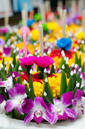 floating flower basket craftの写真素材