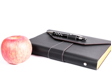 black luxury organizer with apple