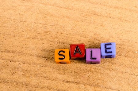 Sale written with cube
