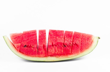 piece of fresh watermelon isolated on white backgroundの写真素材