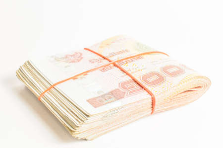 thai banknote on white backgroundの写真素材