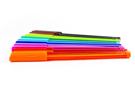 Group of colorful pen isolated on white background