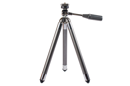 Vintage mini camera tripod  isolated on white backgroundの写真素材