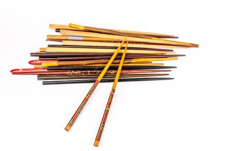 Group of chopstick isolated on white backgroundの写真素材
