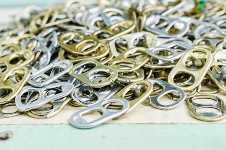 metal ring pull of can,use make artificial legsの写真素材