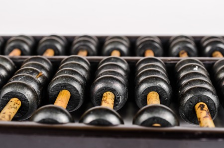 vintage abacus isolated on white backgroundの写真素材