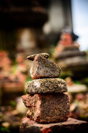 balance old brickの写真素材