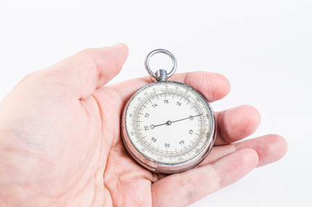 barometer in hand isolated on white background,atmospheric pressure