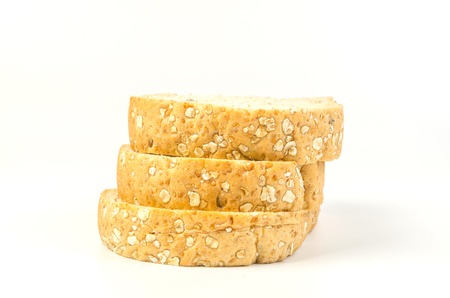 whole wheat bread isolated on white backgroundの写真素材