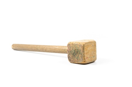 wooden hammer isolated on white background,malletの写真素材