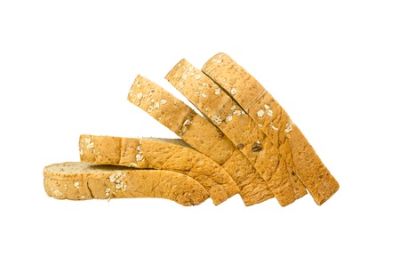 whole wheat bread isolated on white backgroundの写真素材