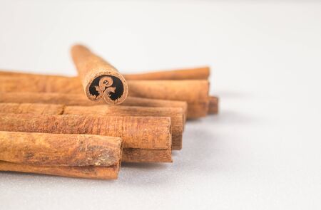 cinnamon stick on white background