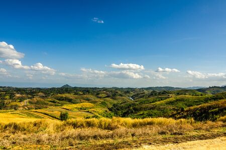 landscape image of mountain against blue skyの写真素材