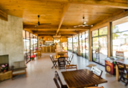 abstract blur coffee shop and restaurant interior for backgroundの写真素材