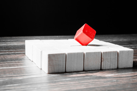 wooden toy blocks isolated on white background,different concept