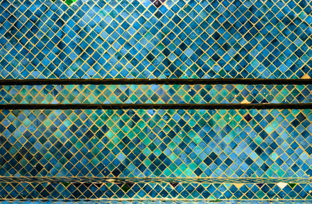 Green mosaic glass art backgroundの写真素材