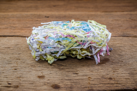 Pile of shredded paper for recyclingの写真素材