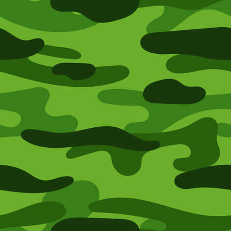 Military camouflage seamless pattern. Khaki texture. Trendy background. Abstract color vector illustration. For design wallpaper, fabric, wrapping paper.のイラスト素材