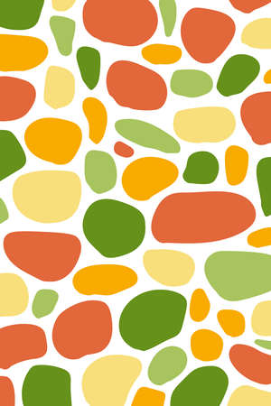 Abstract pattern from stones. Nice colors. Simple flat vector illustration isolated on white background. Design element.のイラスト素材