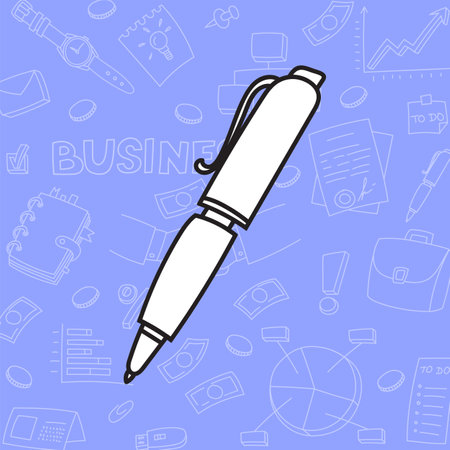 Business doodle icon. Hand drawn sketch. Coloring page. Vector illustration isolated on color background.のイラスト素材