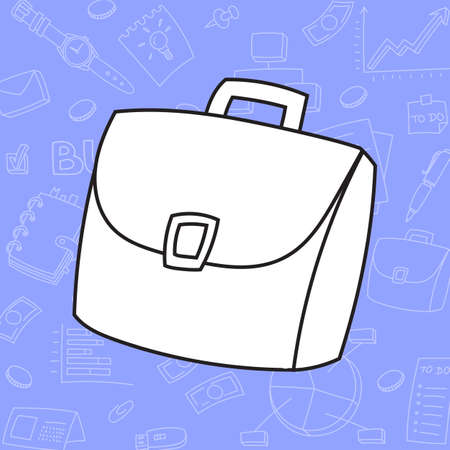 Business doodle icon. Hand drawn sketch. Coloring page. Vector illustration isolated on color background.のイラスト素材