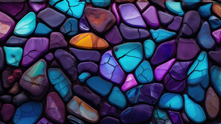 Background of colorful stones of different shapes and sizesの素材