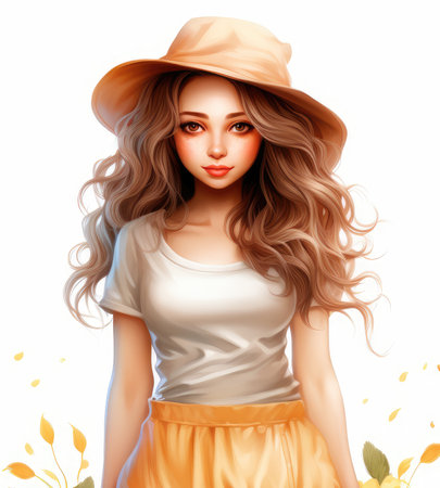 Cartoon Girl With Long Hairの素材